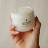 Unscented Whipped Tallow open jar held in hand #whipped-tallow_unscented